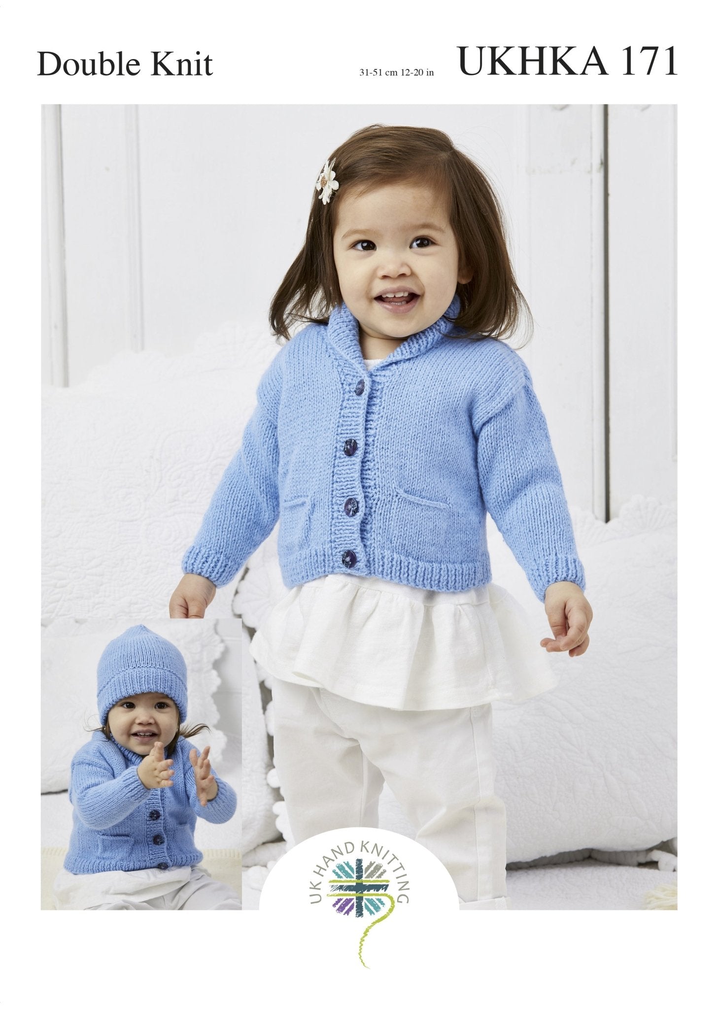 Double Knitting Pattern Cardigans Hat 0 To 1 years 31 - 51 cm 12 - 20 inches - Home - Crafts