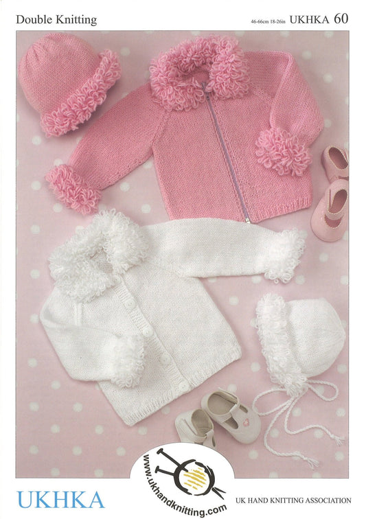 Double Knitting Pattern Cardigans Hat Bonnet 3 months To 6 years 46 - 66 cm 18 - 26 inches - Home - Crafts