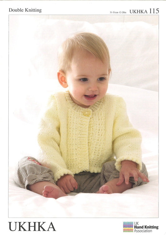 Double Knitting Pattern Cardigans Sweaters 0 To 1 years 31 - 51 cm 12 - 20 inches - Home - Crafts