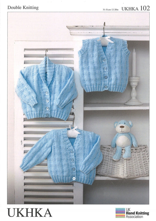 Double Knitting Pattern Cardigans Waistcoat 0 To 1 years 31 - 51 cm 12 - 20 inches - Home - Crafts