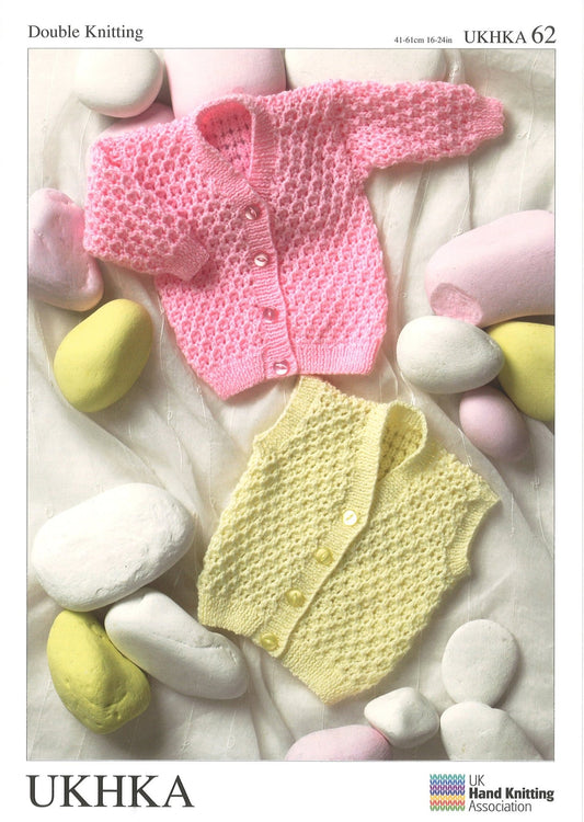 Double Knitting Pattern Cardigans Waistcoat 0 To 4 years 41 - 61 cm 16 - 24 inches - Home - Crafts