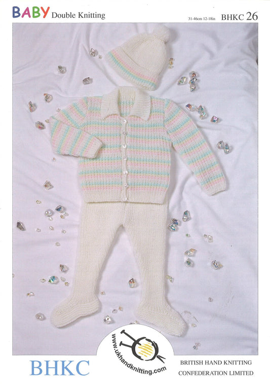 Double Knitting Pattern Coat Leggings Hat 0 To 6 Months 31 - 46 cm 12 - 18 inches - Home - Crafts