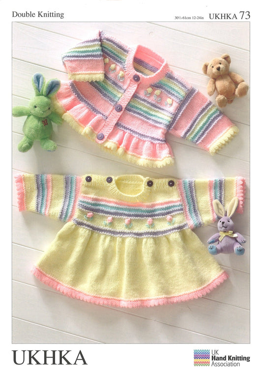 Double Knitting Pattern Dress Cardigans 0 To 4 years 30.5 - 61 cm 12 - 24 inches - Home - Crafts
