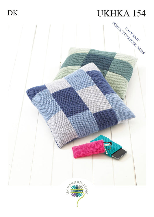 Double Knitting Pattern Easy Knit Cushion Phone Glasses Covers - Home - Crafts