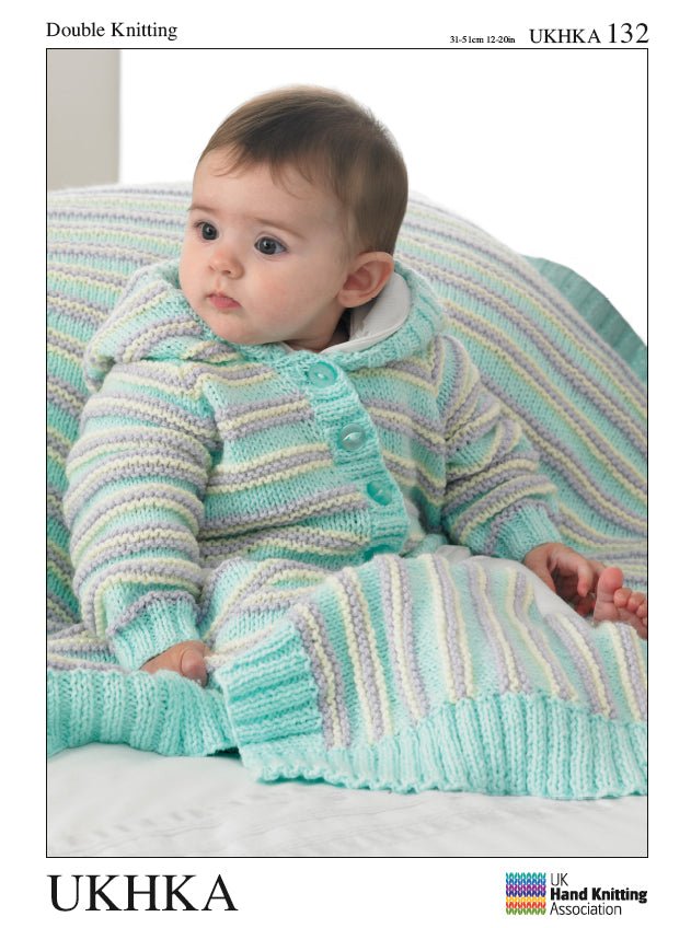 Double Knitting Pattern Hooded Cardigans Hat Blanket Premature To 1 Year 31 - 51 cm 12 - 20 inches - Home - Crafts