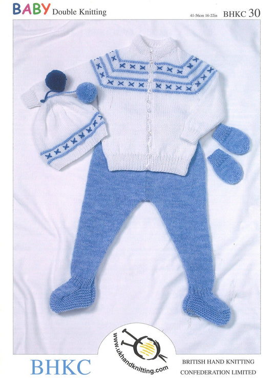 Double Knitting Pattern Jacket Leggings Hats Mitts 0 To 2 Years 41 - 56 cm 16 - 22 inches - Home - Crafts