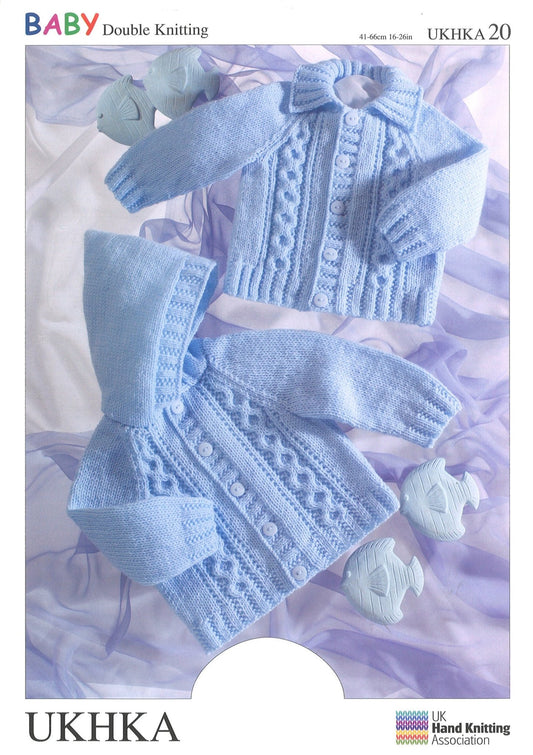 Double Knitting Pattern Jackets Hat 0 To 6 years 41 - 66 cm 16 - 26 inches - Home - Crafts