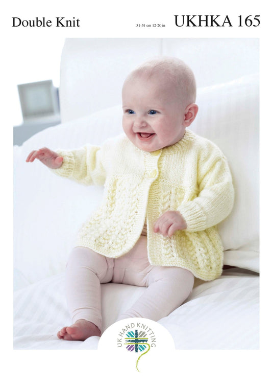 Double Knitting Pattern Lace Detail Cardigan 0 To 1 years 31 - 51 cm 12 - 20 inches - Home - Crafts