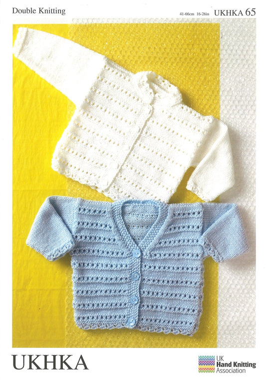 Double Knitting Pattern Ridge Stitch Cardigans 0 To 6 years 41 - 66 cm 16 - 26 inches - Home - Crafts