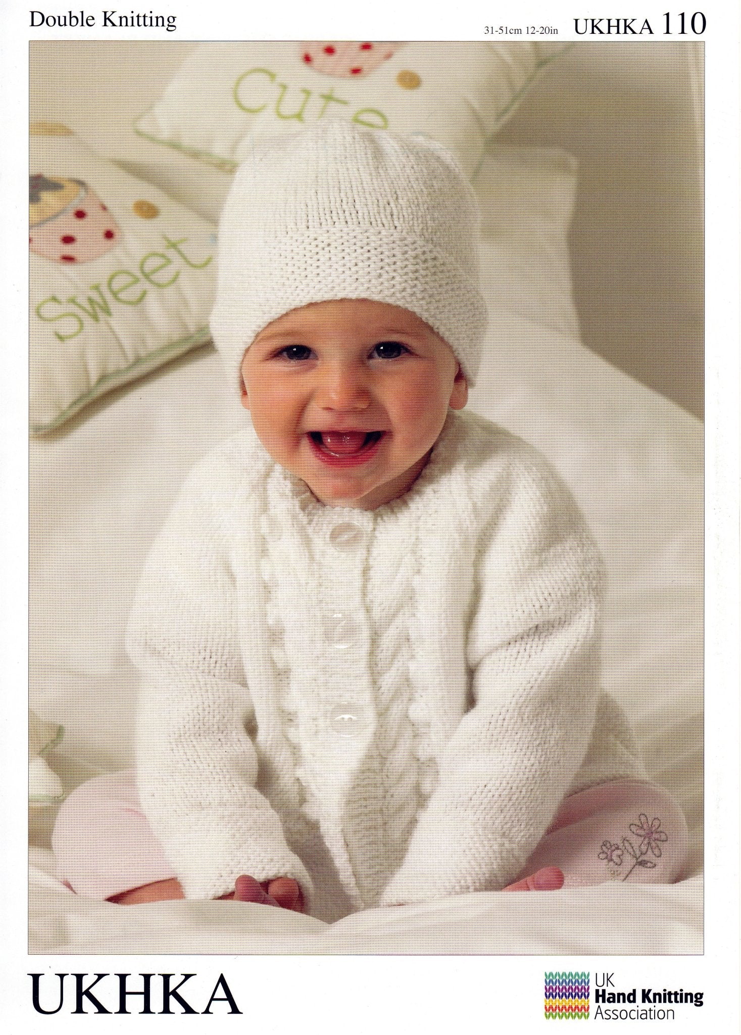 Double Knitting Pattern Round Neck Cardigans Hat Blanket Premature To 1 Years 31 - 51 cm 12 - 20 inches - Home - Crafts