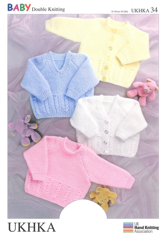 Double Knitting Pattern Sweater Cardigan 0 To 6 years 41 - 66 cm 16 - 26 inches - Home - Crafts