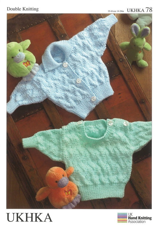 Double Knitting Pattern Zig Zag Design Ribbed Detail Sweater Cardigans 0 To 4 years 35 - 61 cm 14 - 24 inches - Home - Crafts
