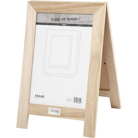 Double Sided A4 Sized Wooden Holder With Plexiglass Decoration Sign Crafts W: 26 cm H: 40 cm - Home - Crafts