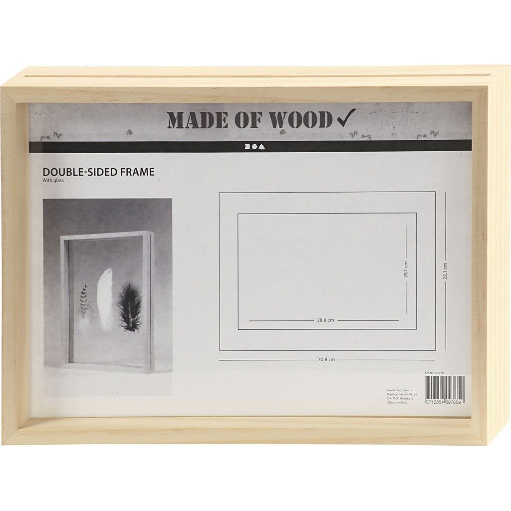 Double Sided Pine Wood A4 Frame With Glass For Photos Pictures Home Decoration - Home - Crafts