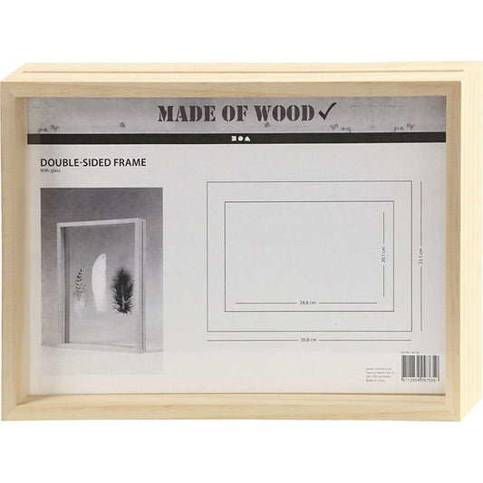 Double Sided Pine Wood A4 Frame With Glass For Photos Pictures Home Decoration - Home - Crafts