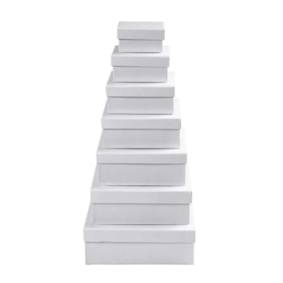 7 Square Boxes Paper Mache Cardboard Gift Storage Decorate Personalize