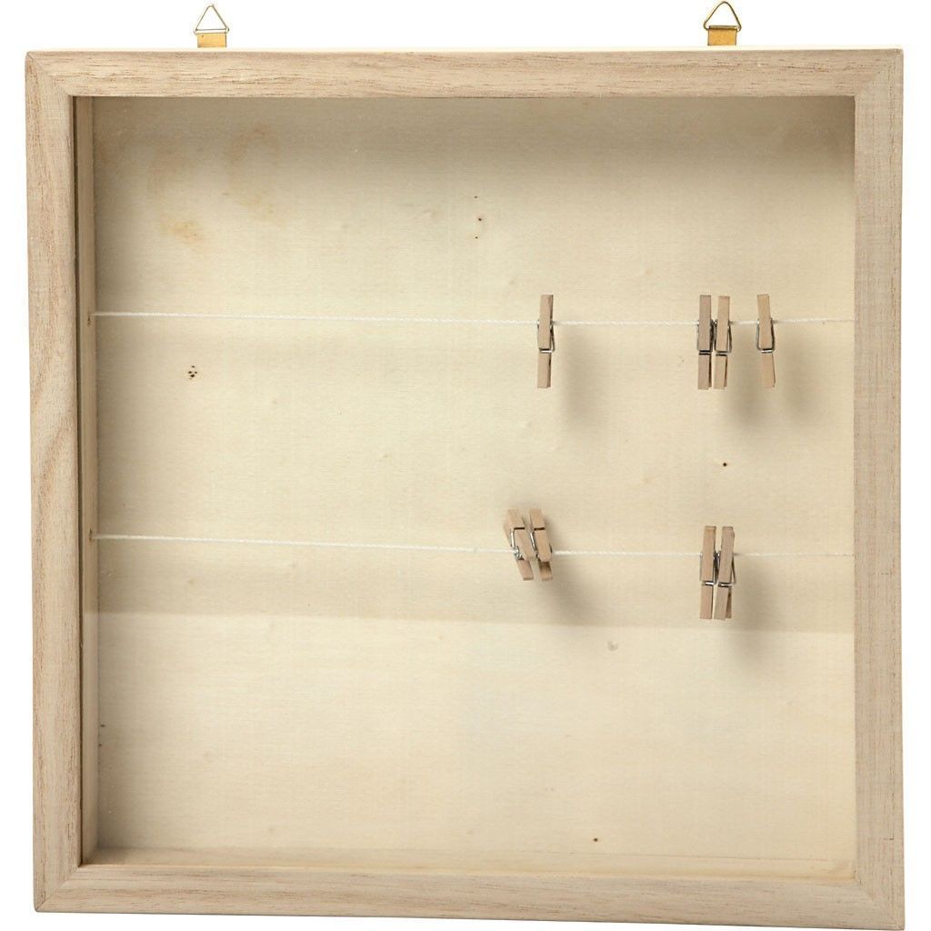 Empress Wood 3D Perspex Frame With 8 Pegs For Decoration Crafts 23 cm - Home - Crafts