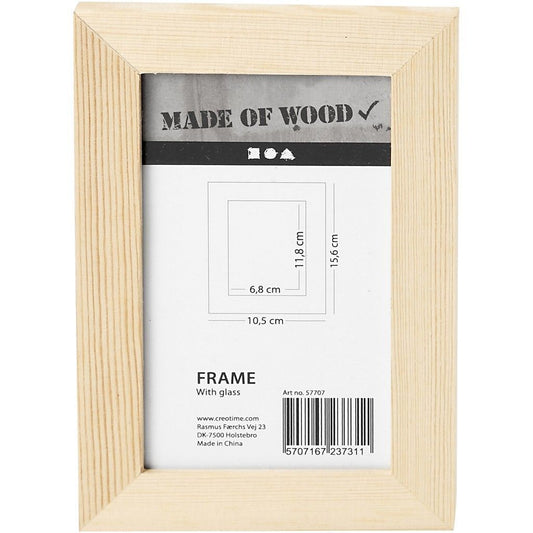 Empress Wood Frame With Footrest Glass For Photos Pictures Decoration 15.6 cm - Home - Crafts