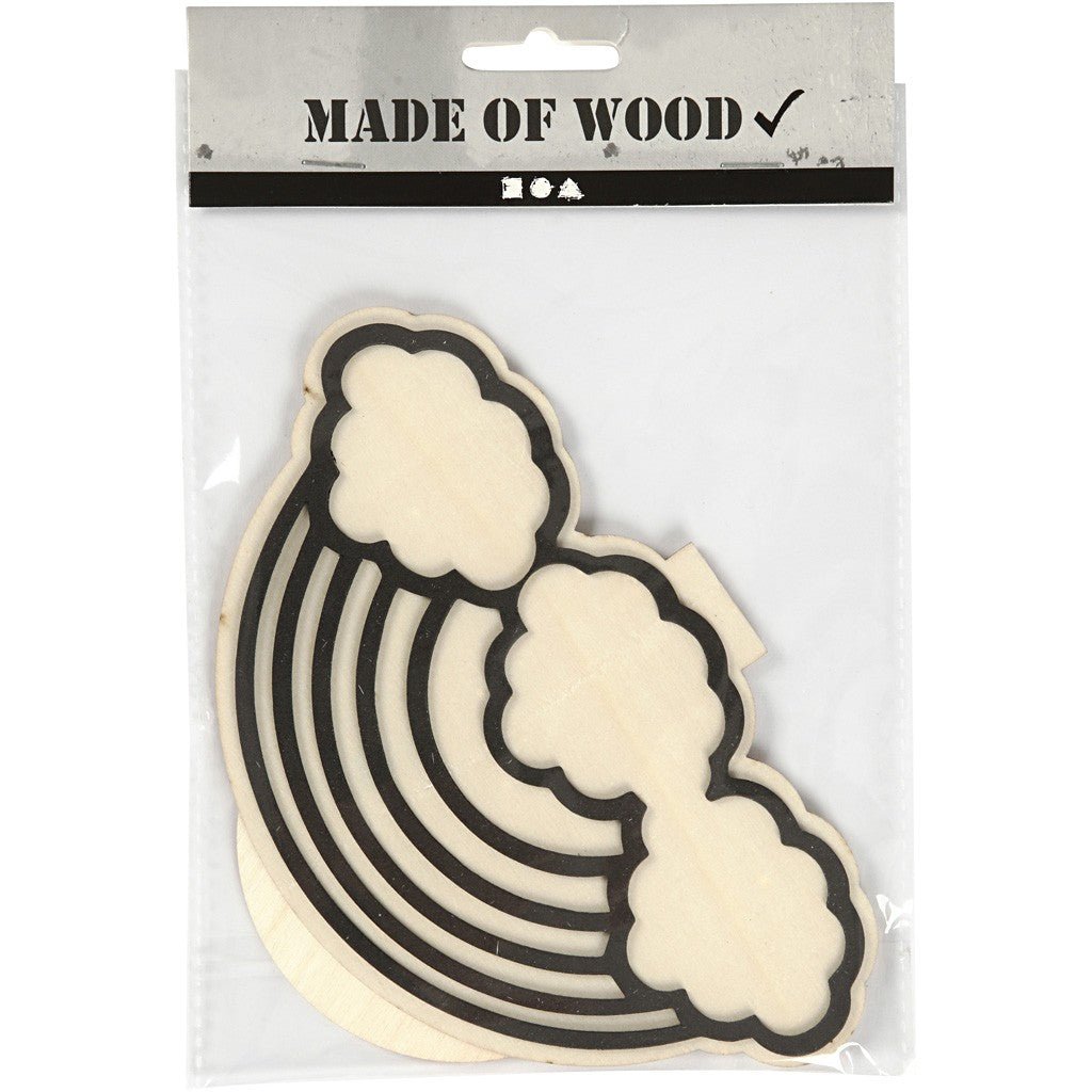 EVA Foam Rainbow Motif Wooden Figure With Stand Painting Clay Decoration Crafts - Home - Crafts
