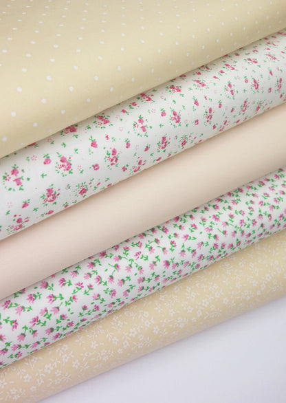 Fabric Bundles Fat Quarters Polycotton Material Florals Spots Plain Craft - PEACH - Home - Crafts