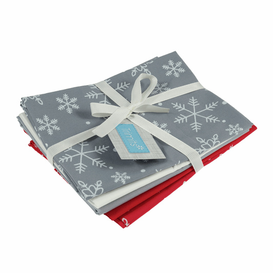 Festive Glitter Fabrics Fat Quarter Tartans Cotton  Pack of 5
