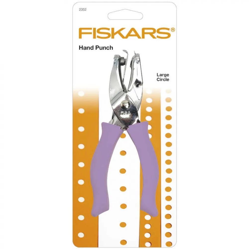 Fiskars 6 mm Diameter Circle Round Hand Punch Soft Grip Hole Card Making Craft - Home - Crafts