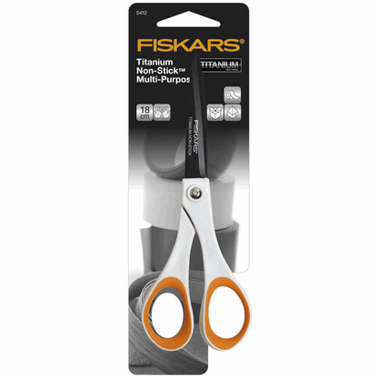 Fiskars Scissors Titanium Non-Stick 18cm | Paper Fabric Sewing Accessory