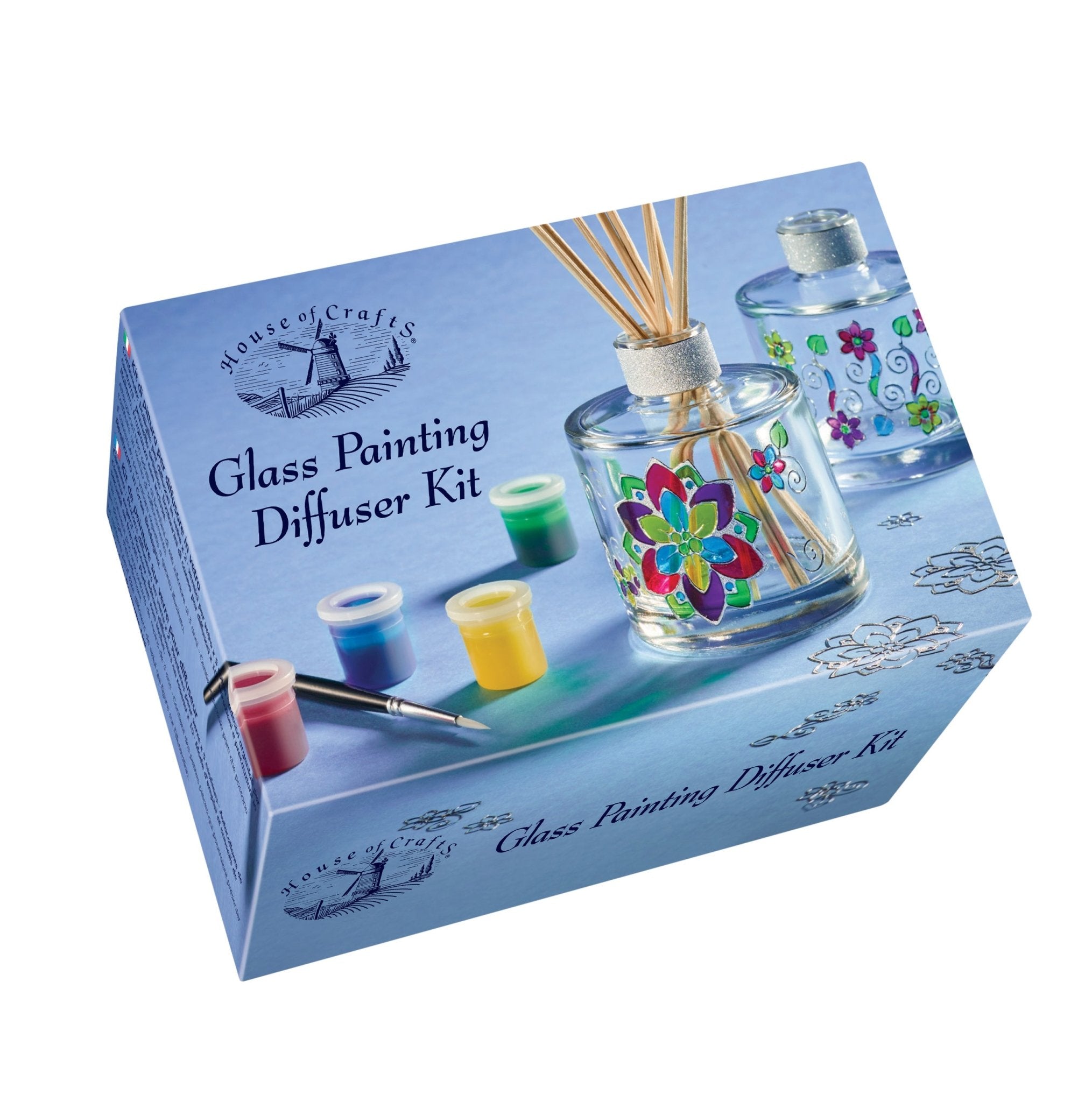 Glass Painting Diffuser Kit | Instructions Glass Bottles Stickers Pain ...
