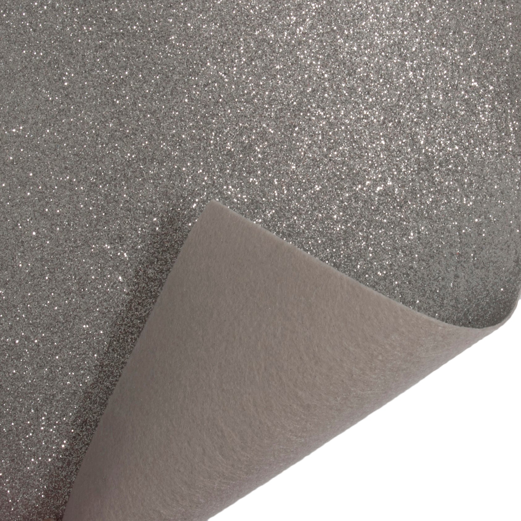 Glitter Acrylic Felt Roll Fabric Crafts Width 45 cm x 1 Meter - Silver - Home - Crafts