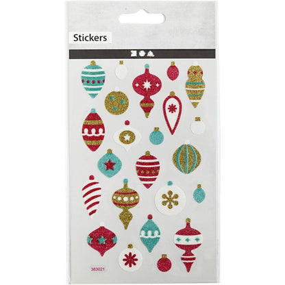 Glitter Stickers Sheet Christmas Ornaments 10x16cm Self-Adhesive