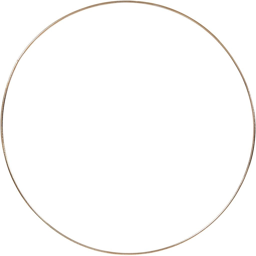 Gold Circular Wire Metal Ring Dream - catcher Christmas Wreath Lamps D: 30 cm - Home - Crafts