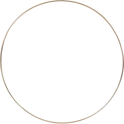 Gold Circular Wire Metal Ring Dream - catcher Christmas Wreath Lamps D: 30 cm - Home - Crafts