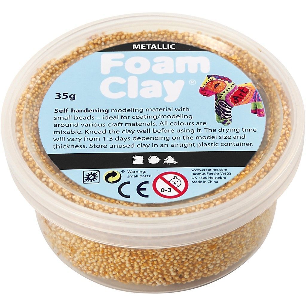 Gold Colour Small Bead Modelling Material With Plastic Tub 35 g - Home - Crafts