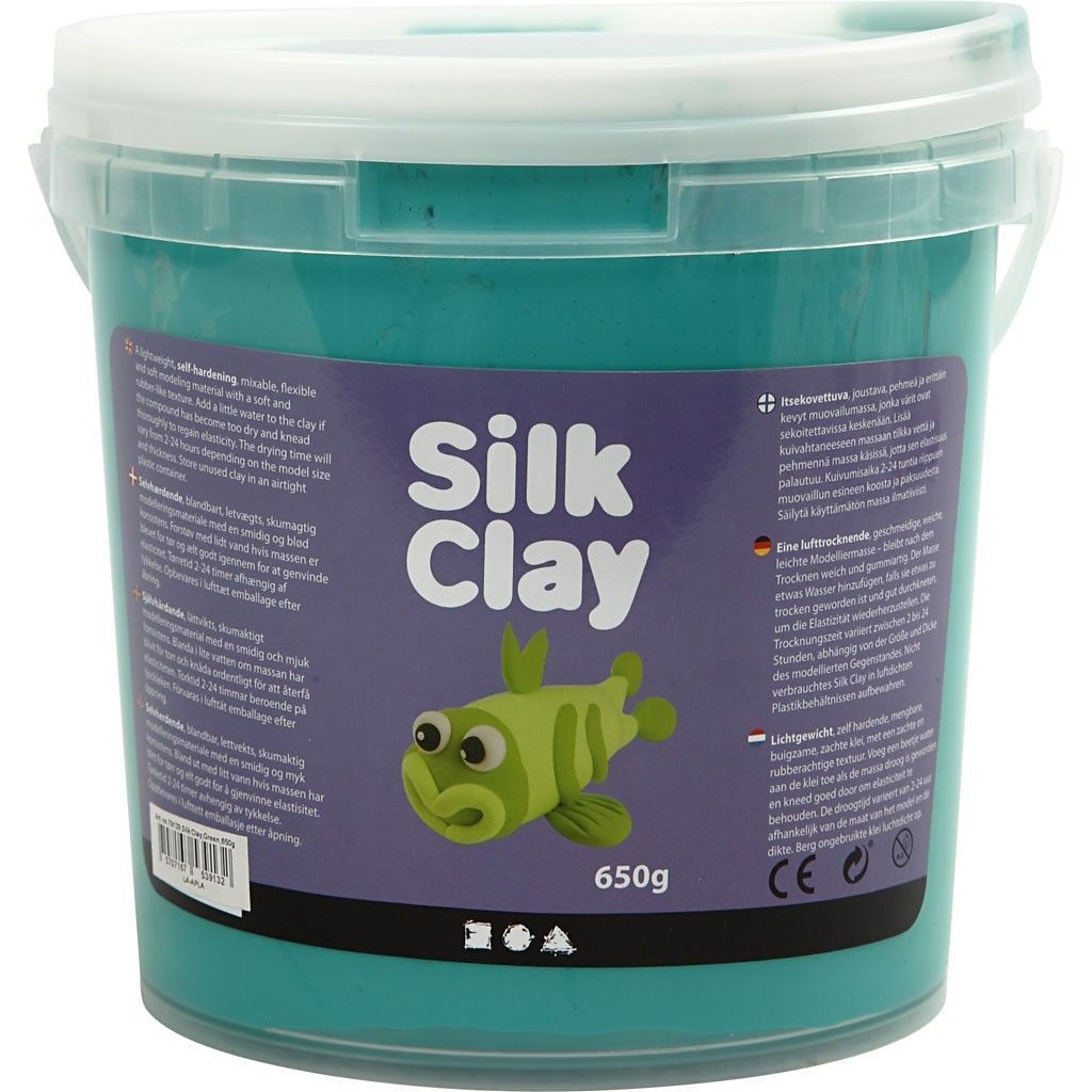 Green Colour Pliable Lightweight Modelling Compound With Plastic Bucket 650 g - Home - Crafts
