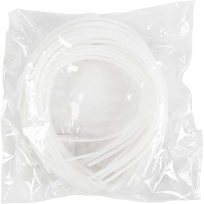 Hair Band Packs for Women - Elastic Plastic Narrow 8mm Wide White or Assorted