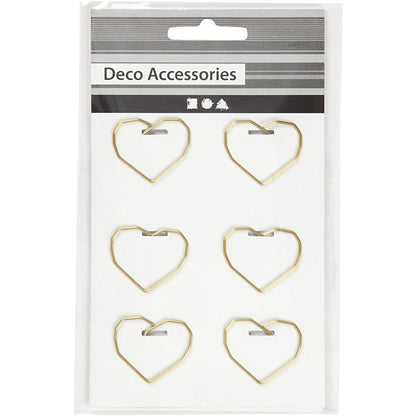 Heart Shaped Metal Gold Colour Paperclips For Card Gift Decorations 30 mm x 20 mm - Home - Crafts