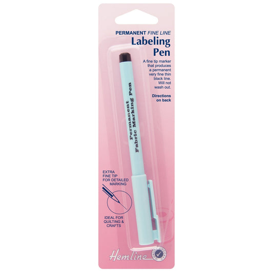 Hemline Black Colour Permanent Fabric Marker Labeling Pen With Fine Tip Quilting Hand Sewing - Home - Crafts
