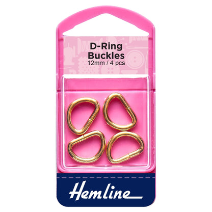Hemline D Shaped Gold Rings Assortment Macramé Bag Making Crafts - Select Size - Home - Crafts