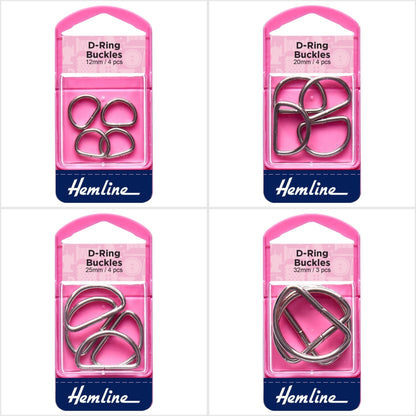 Hemline D Shaped Nickel Rings Assortment Macramé Bag Making Crafts - Select Size - Home - Crafts