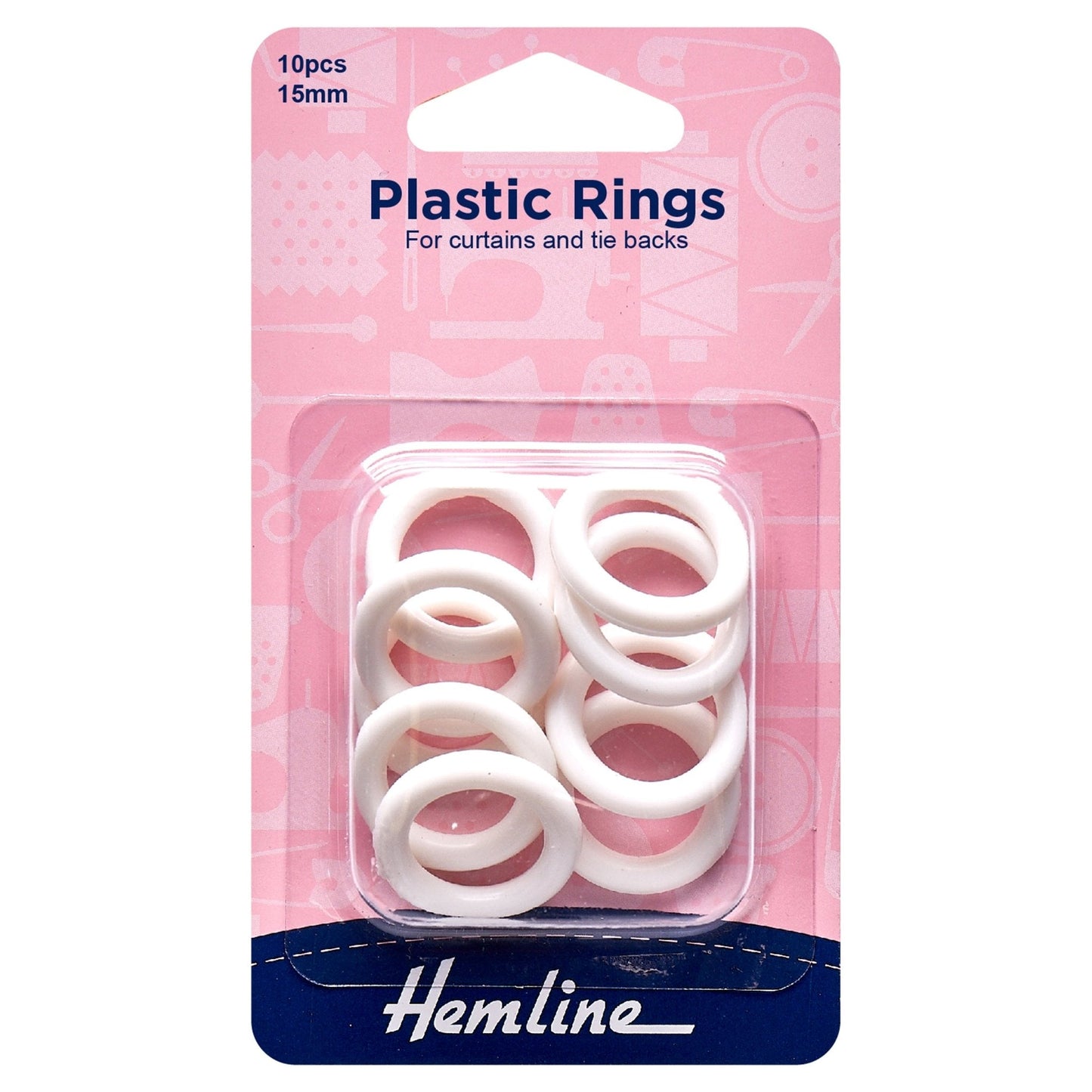 Hemline Plastic White Curtain Rings Assortment Macramé Crafts - Select Size - Home - Crafts