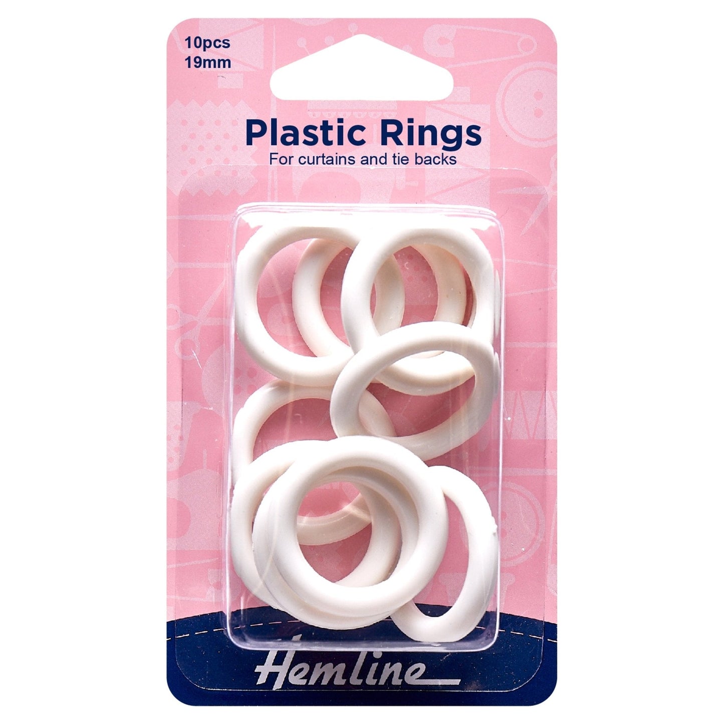 Hemline Plastic White Curtain Rings Assortment Macramé Crafts - Select Size - Home - Crafts