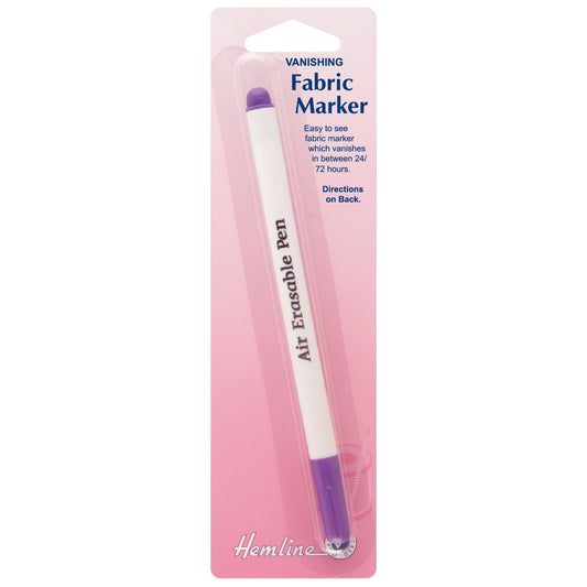 Hemline Purple Colour Air Erasable Fabric Marker Pen Embroidery Quilting Hand Sewing - Home - Crafts