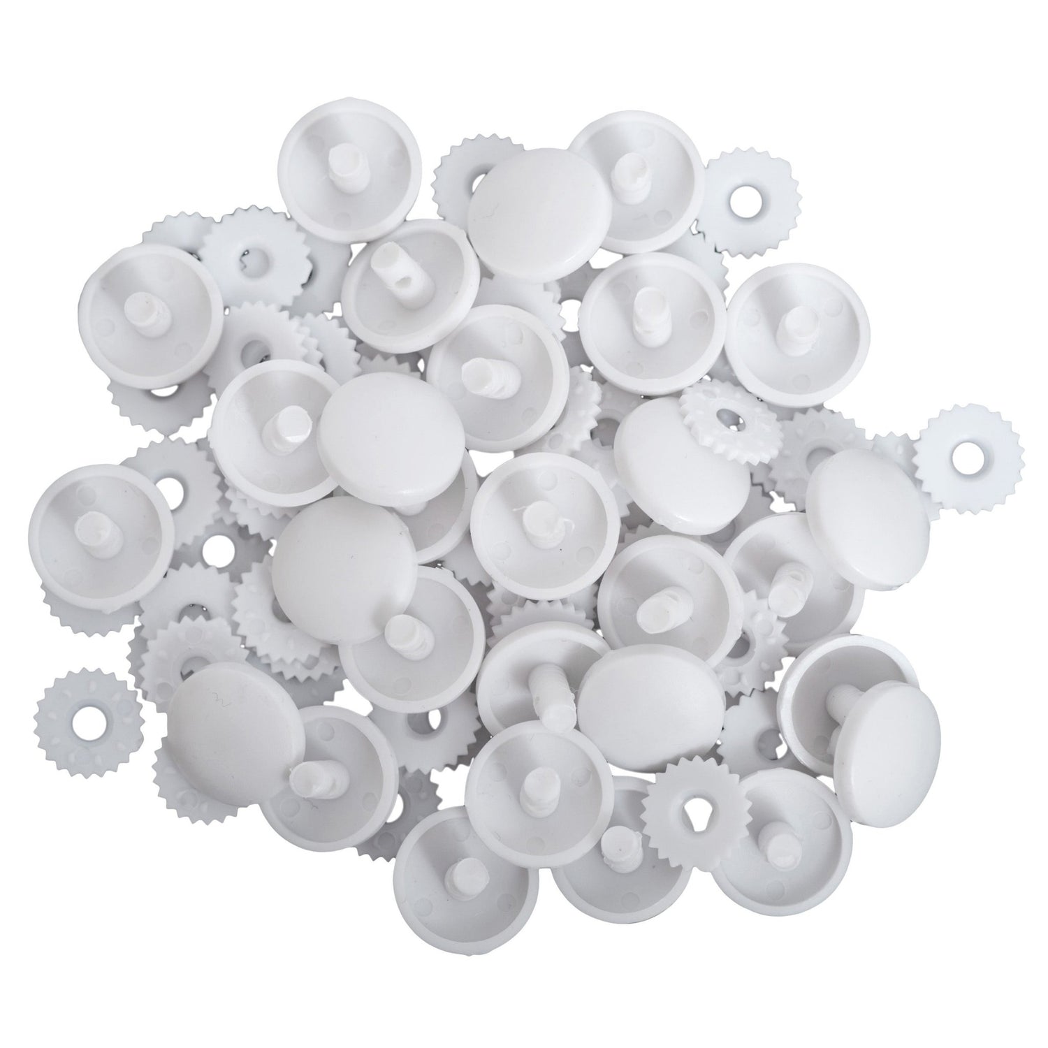 Hemline Self Cover Nylon White Buttons - 11mm x 100 - Home - Crafts