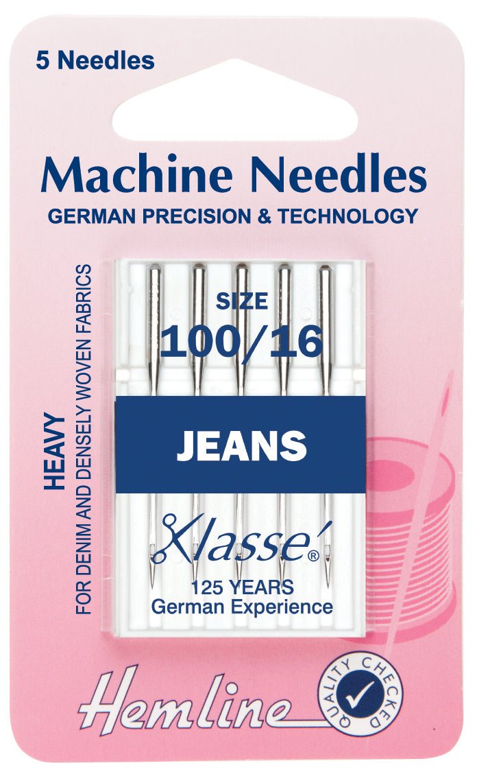 Hemline Sewing Machine Needles Jean Heavy 100/16 - Home - Crafts