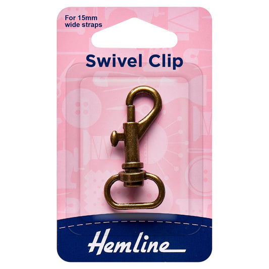 Hemline Swivel Clips Bronze Nickel Macramé Bag Making Crafts