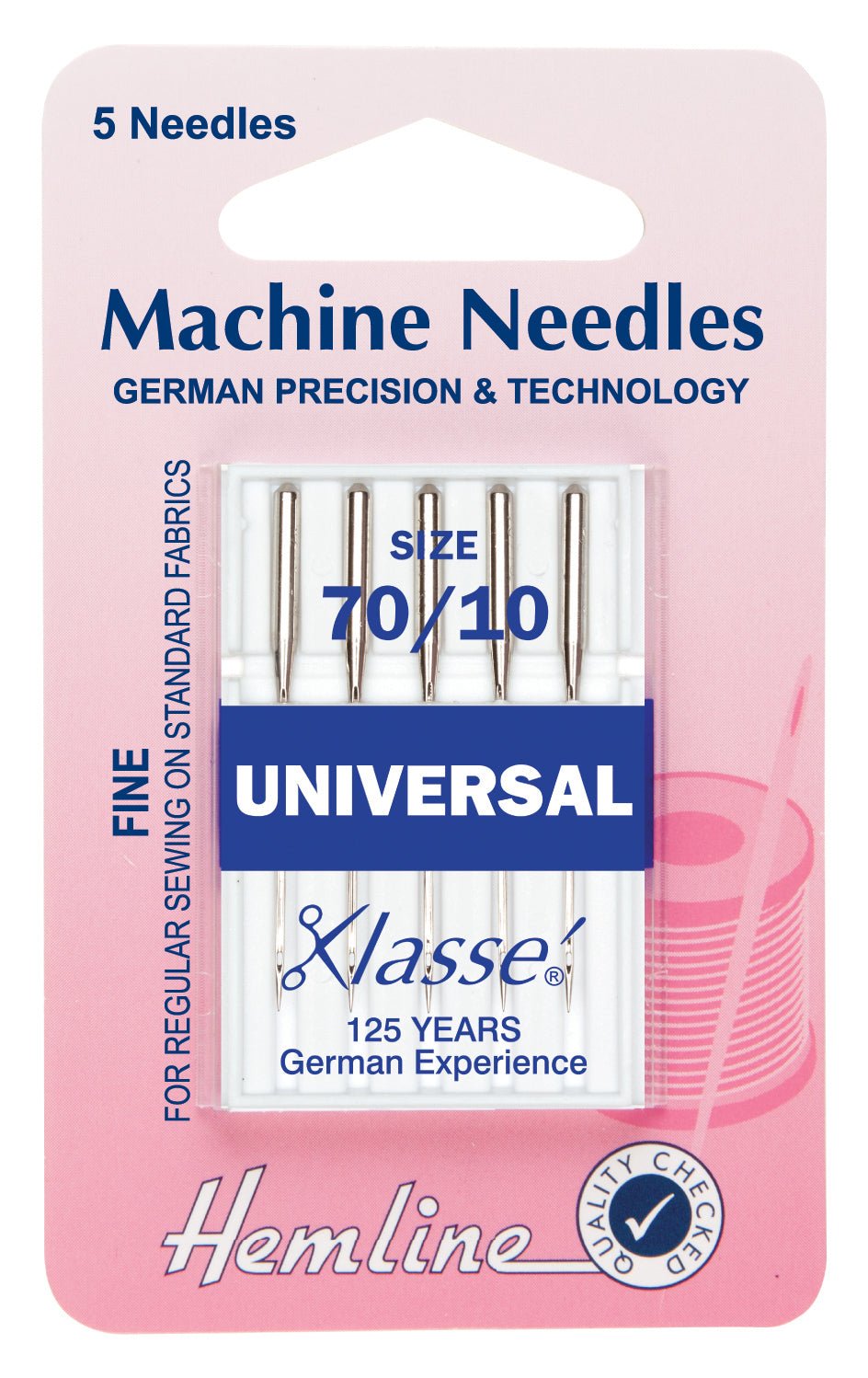 Hemline Universal Machine Needles Fine - Size 70 / 10 - Home - Crafts