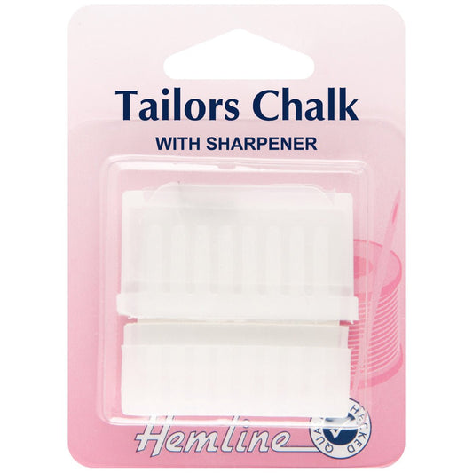 Hemline White Colour Fabric Tailors Chalk With Sharpener Hand Sewing Haberdashery - Home - Crafts