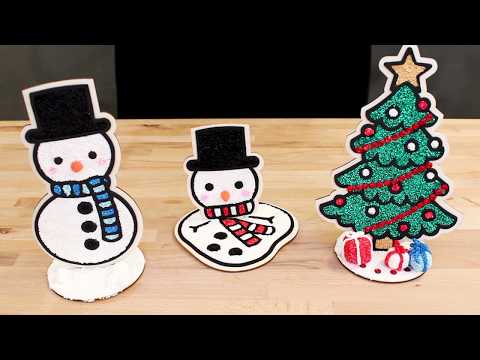 Wooden EVA Foam Figure With Stand Decoration Crafts H: 11.5 cm - Snowman