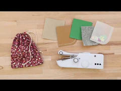 White Handheld Sewing Machine Cardboard Fabric Paper Felt Crafts W: 3.5cm L: 20.5cm