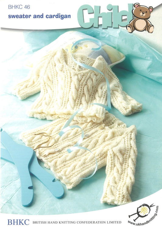 Knitting Pattern Sweater Cardigan 46 - 66 cm 18 - 26 inch - Home - Crafts